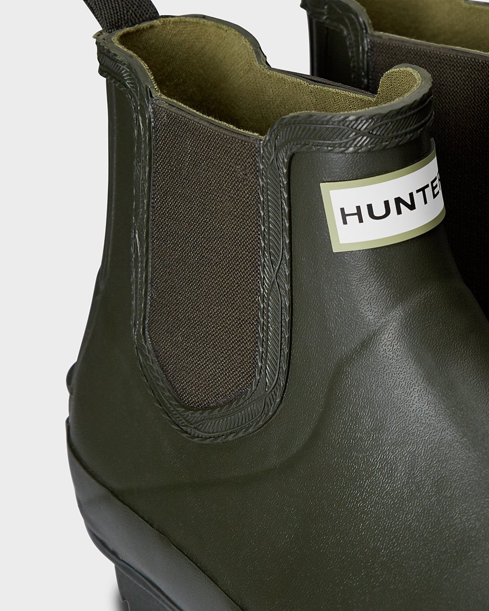 Mens Hunter Chelsea Boots Dark Olive - Norris Field - 7812639-XI